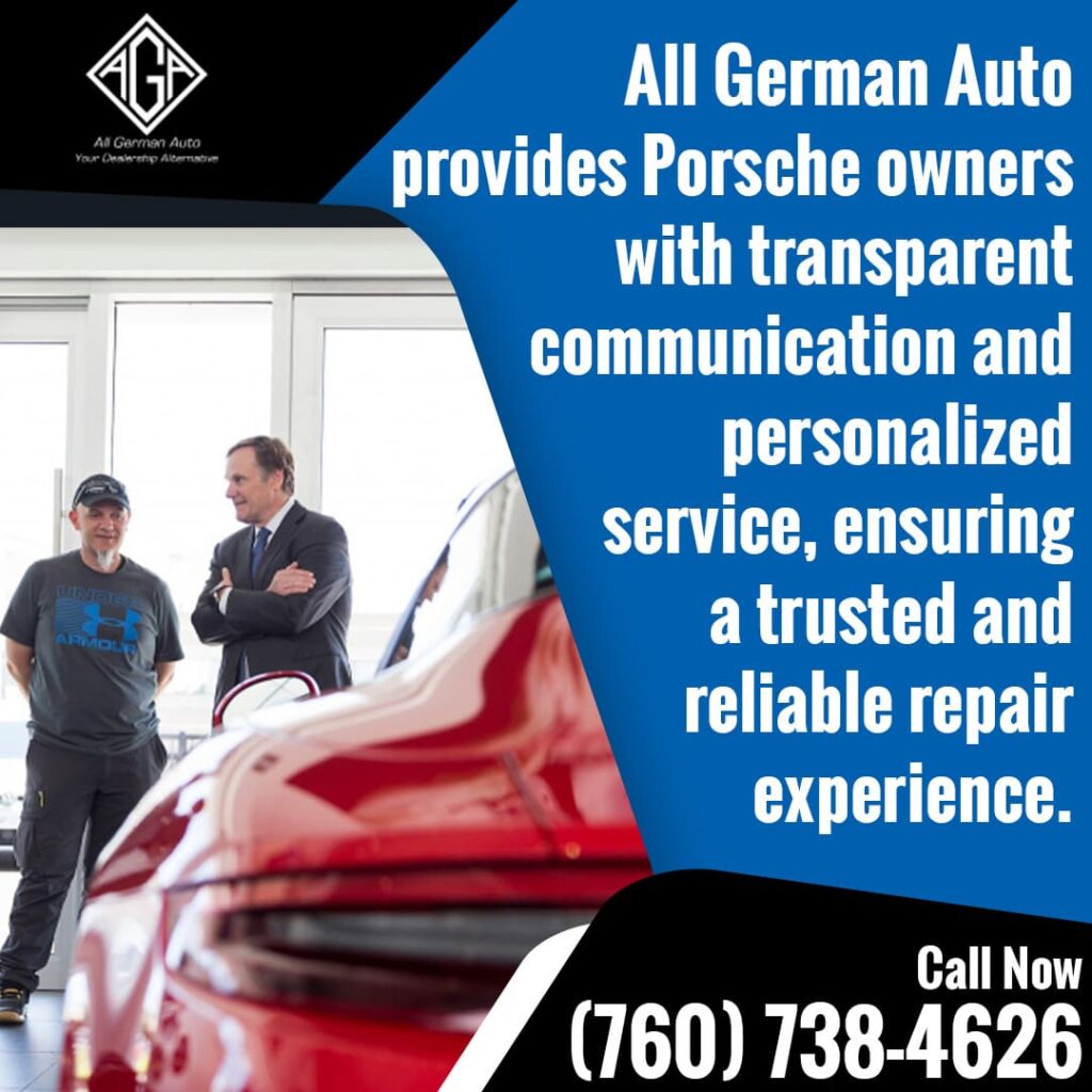 German Auto team providing personalized service and repair recommendations to a BMW owner in a professional setting