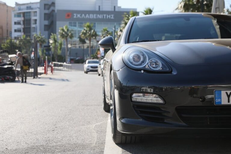 Black Porsche Panamera Car on City Road